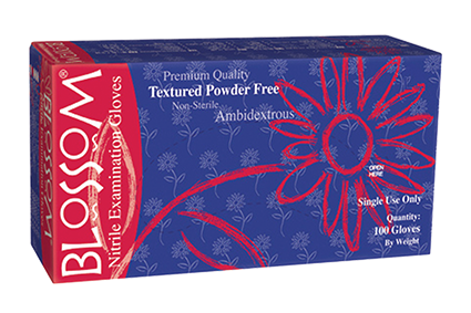 Blossom nitrile powder free dark textured blue