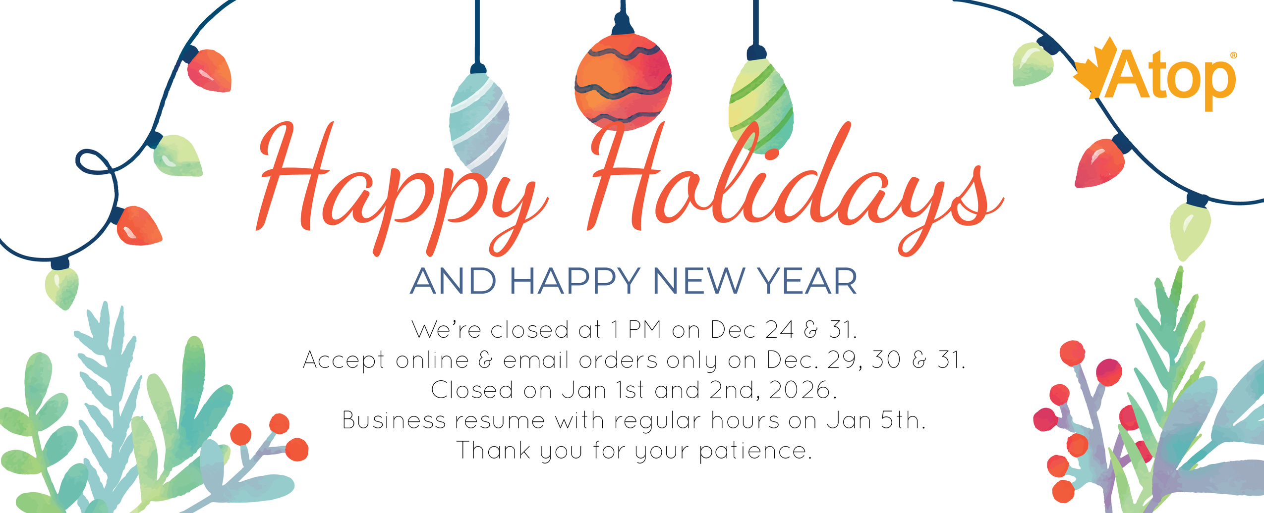 Good size holiday hours 25 4 01